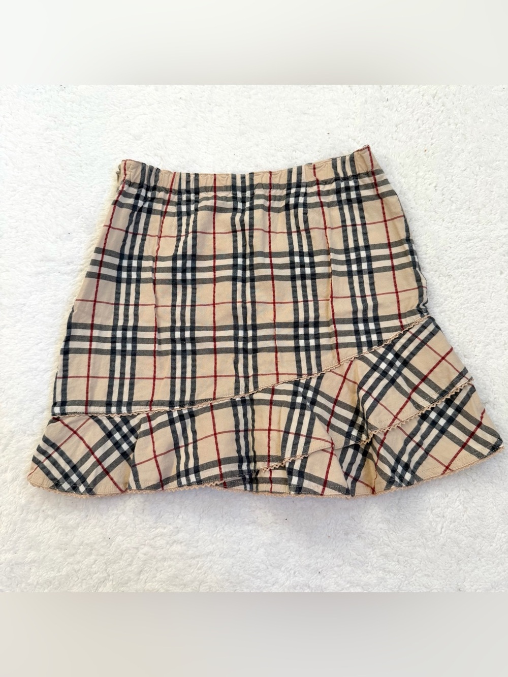 Burberry kids girls Nova check skirt 120 Size 6 bottoms Plaid Beige Y2K